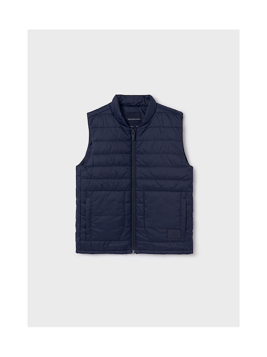 Mayoral Kids Quilted Jacket Sleeveless Navy Blue
