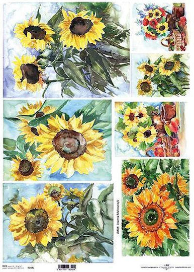 Next Sunflower Ριζόχαρτα Decoupage 3τμχ