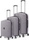 Benzi Travel Bags Grey with 4 Wheels Set 3pcs