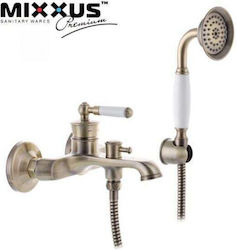 Mixxus Αναμεικτική Μπαταρία Μπανιέρας Πλήρες Σετ Μπρονζέ