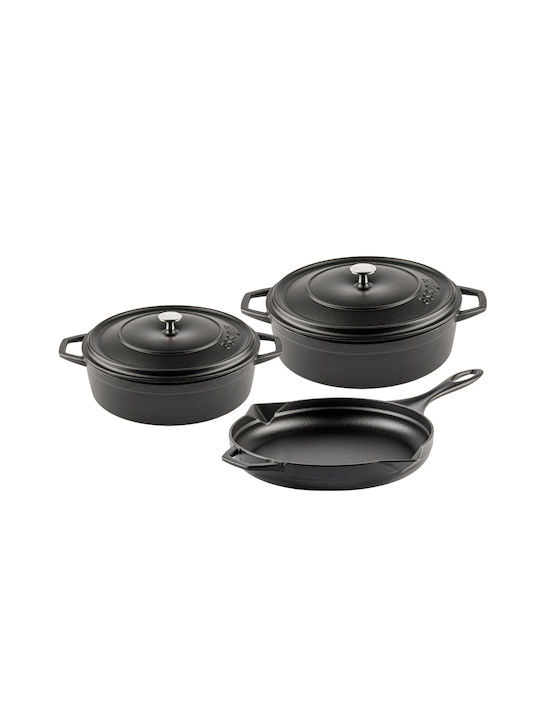 Hosse Комплект съдове за готвене от Чугун Black Onyx 3бр