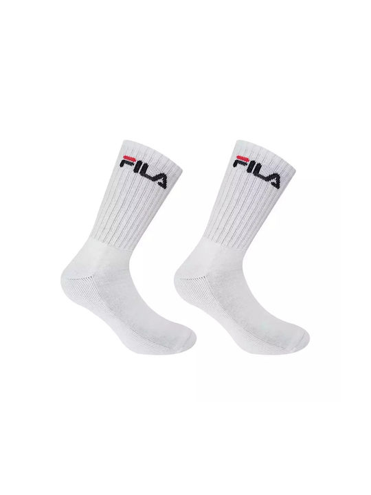 Fila Normal Plain Half Terry Șosete Sportive Albe 2 perechi