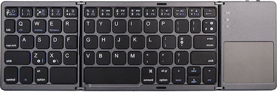 Foldable B033 Ασύρματο Bluetooth Πληκτρολόγιο με Touchpad Αγγλικό US