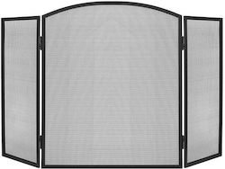Kaminer Metallic Fireplace Screen with Panels 118x76cm Black