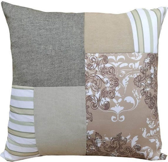 Vekrakis Zierkissen Beige 45x45cm (Verschiedene Designs)