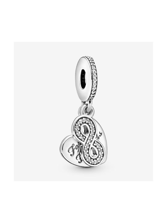 Pandora Charm cu design Inima din Argintiu