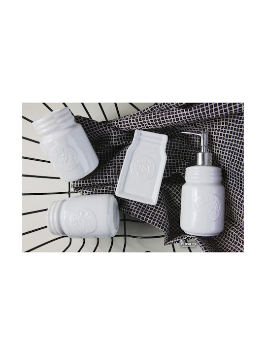 Viosarp Ceramic Bathroom Accessory Set White 4pcs