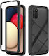 Version Starry Sky Solid Color Series Shockproof Задна корица Пластмаса / Силикон Черен (Galaxy A02s)
