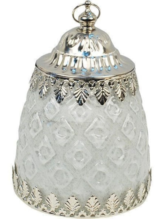 Vekrakis Christmas Glass Silver Lantern 16x11cm