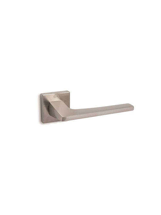 Convex 1495 Middle Door Matte Lever with Rosette for Both Sides Placement Nickel Matt Pair