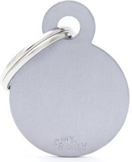 My Family Basic Aluminium Ταυτότητα Σκύλου Γκρι Μεταλλική Large (Προσωποποιημένη)