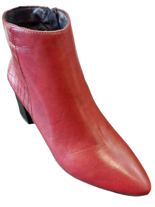 Desiree Shoes Leather Women's Ankle Boots Red