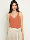 Toi&Moi Women's Summer Blouse Sleeveless Orange