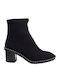 Leder Stiefeletten Damen Schwarz