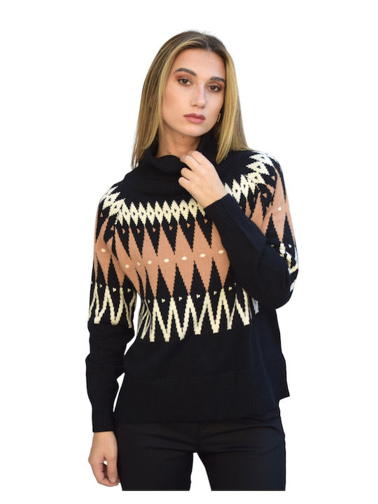 Zilan Damen Langarm Pullover Rollkragen black