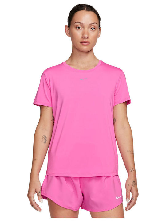 Nike Γυναικεία Αθλητική Μπλούζα Κοντομάνικη Ροζ
