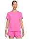 Nike Damen Sportlich Bluse Kurzärmelig Rosa