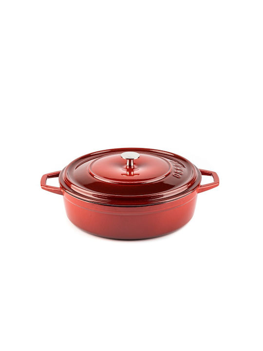 Hosse Solagio Flacher Topf aus Gusseisen 26cm Rubin