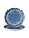 Güral Porselen Bilbao Plate Shallow made of Porcelain Blue with Diameter 29cm