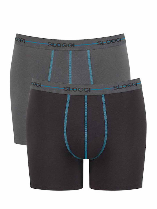 Sloggi Go Start Short Boxeri pentru bărbați Multicolor cu modele 2Pachet
