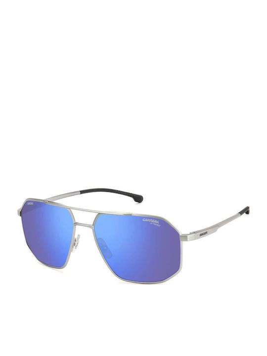 Carrera Men's Sunglasses with Silver Metallic Frame and Grey Lens 037/S CTL