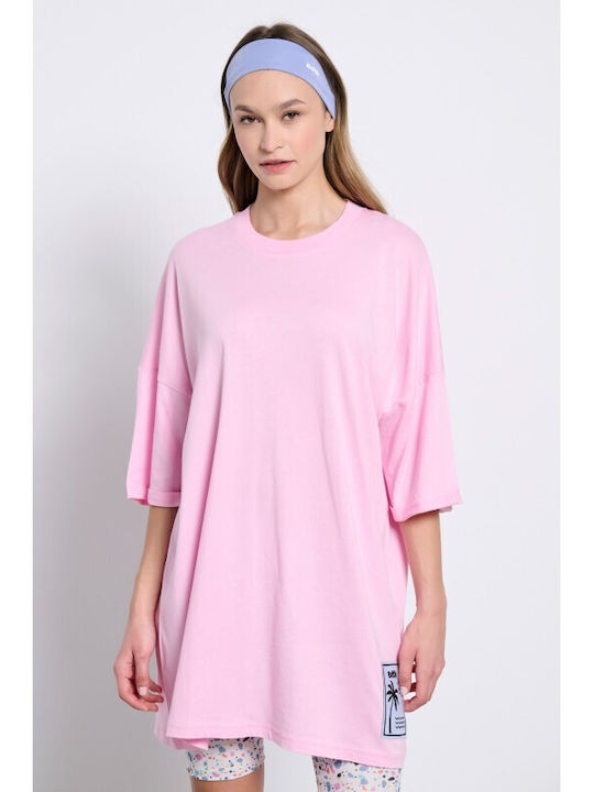 BodyTalk Γυναικείο Oversized T-shirt Ροζ