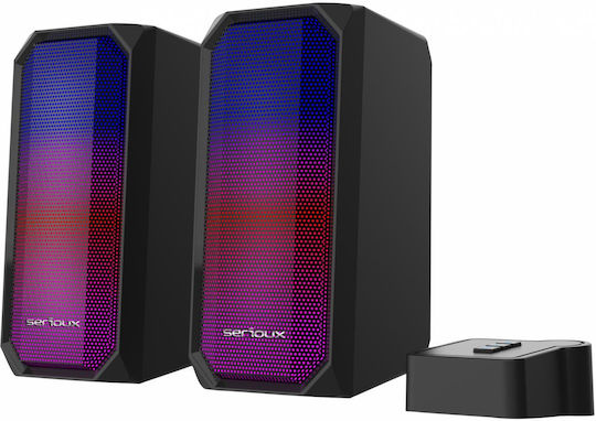 Serioux Kyro X522 Ηχεία Υπολογιστή 2.0 με RGB Φωτισμό και Bluetooth Ισχύος 6W Μαύρα