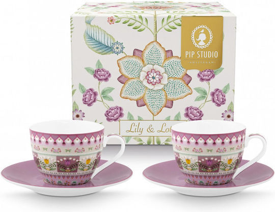 PiP Studio Lily & Lotus Tasse Espresso aus Porzellan Mehrfarbig 120ml
