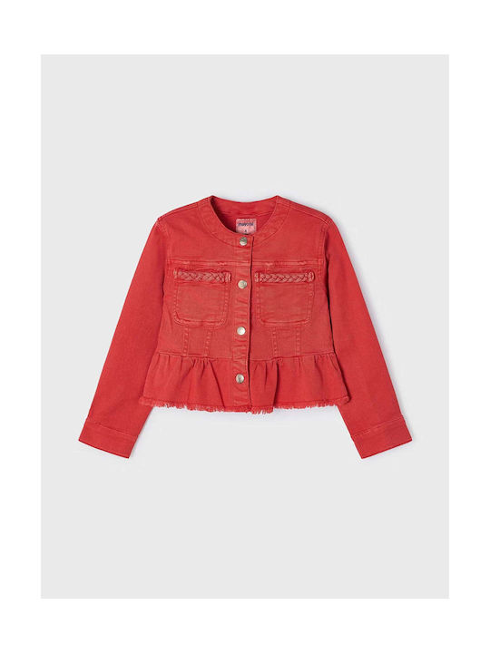 Mayoral Kids Denim Jacket Red