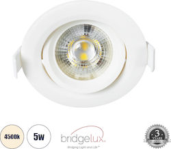 GloboStar Rund Metallisch Einbau Spot mit integriertem LED und Natürliches Weißes Licht Weiß 9x9cm. 1Stück GloboStar Rund Metallisch Einbau Spot mit integriertem LED und Natürliches Weißes Licht Weiß 9x9cm. 1Stück