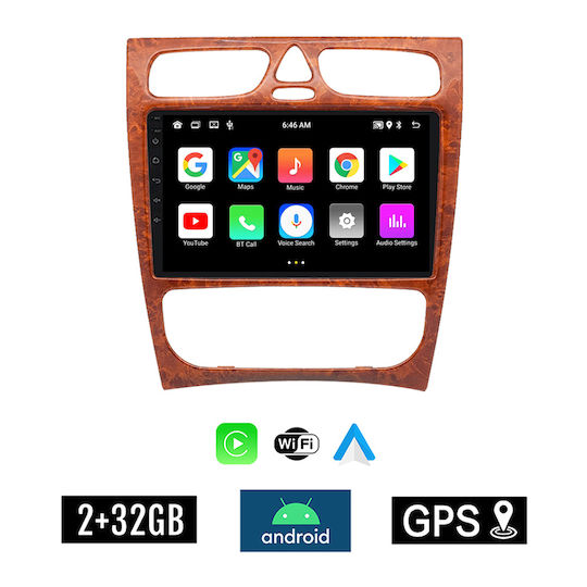 Ηχοσύστημα Αυτοκινήτου για Mercedes-Benz C Class 1999-2004 (Bluetooth/USB/WiFi/GPS/Apple-Carplay/Android-Auto) με Οθόνη Αφής 9"