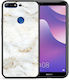 Smartfits Marble Umschlag Rückseite Weiß (Huawei Y7 2018/Y7 Prime 2018)