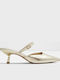 Mules mit Dünn Hoch Absatz in Gold Farbe
