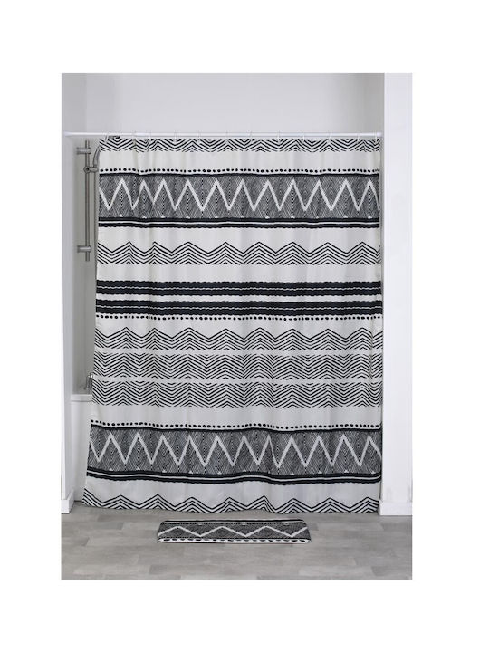 Atmosphera Lodge Fabric Shower Curtain 180x200cm Polyester