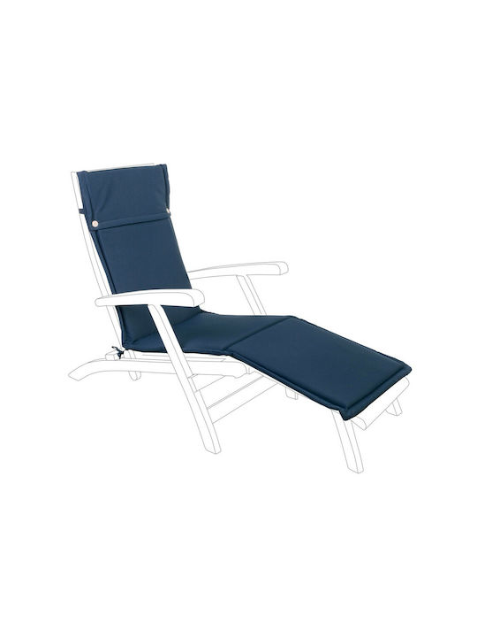 Bizzotto Waterproof Sunbed Cushion with Backrest Blue 50x176cm