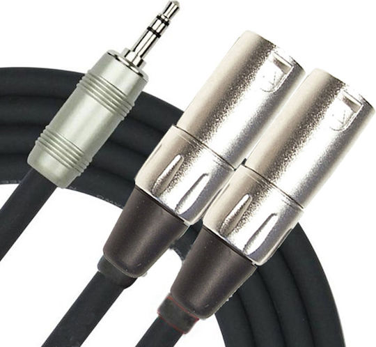 Granite Cable 2 x XLR male - 3.5mm male Γκρι 0.5m Y-370PRL-B-0.5M-BK