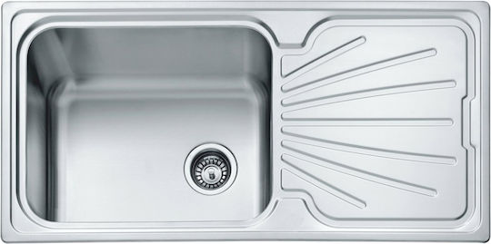 Macart Silk Chiuvetă De Bucătărie Vasul Dreapta Inox Neted (Finisaj Satinat) L100xL50cm Argintiu