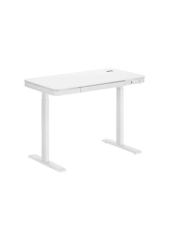 Desk with Metal Legs & Adjustable Height White 118x60x72cm