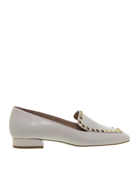 Mourtzi Leder Damen Loafers in Beige Farbe