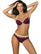 M-391 Bikini Set Push Up Polka Dot Magenta Purple