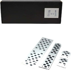 Decorative Car Pedal Set Universal Silver 3pcs