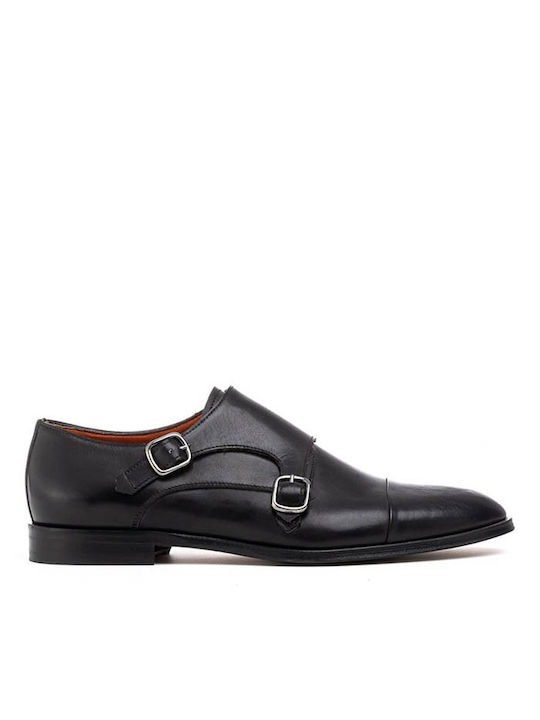 Perlamoda Men's Monk Shoes Black