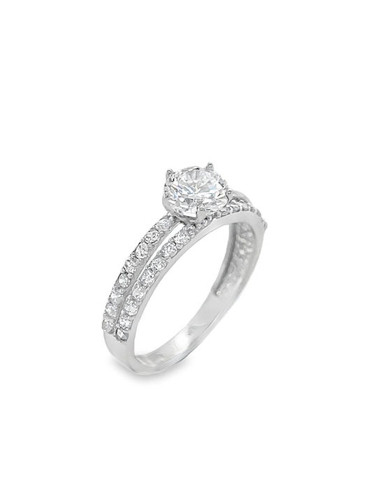 Xryseio Single Stone from White Gold 14K