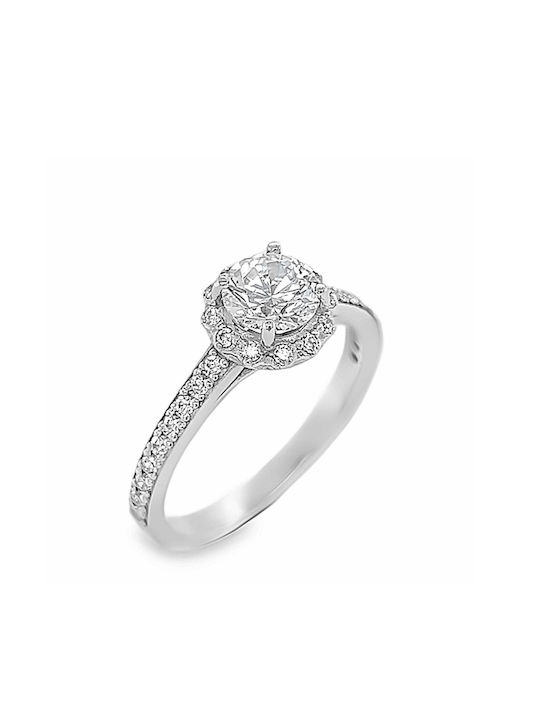 Xryseio Single Stone from White Gold 14K