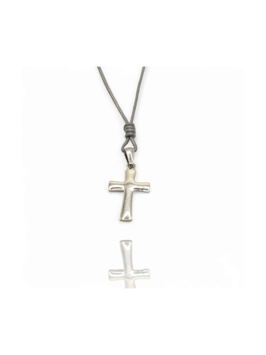 Men's Cross from Steel with Cord