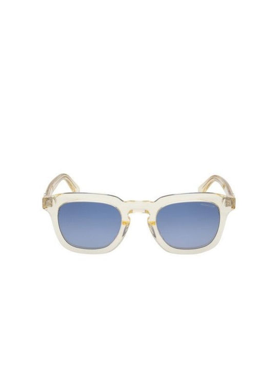 Moncler Sunglasses with Transparent Plastic Frame and Blue Gradient Polarized Lens ML0262 57V
