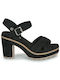 Refresh Suede Women's Sandals with Ankle Strap Black