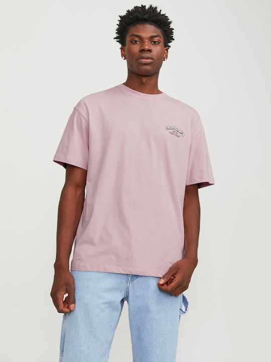 Jack & Jones T-shirt Bărbătesc cu Mânecă Scurtă Roz