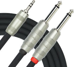 Granite Y-362PRL-B-3M-BK 2x 6,3mm Stecker - 3,5mm Stecker 3m