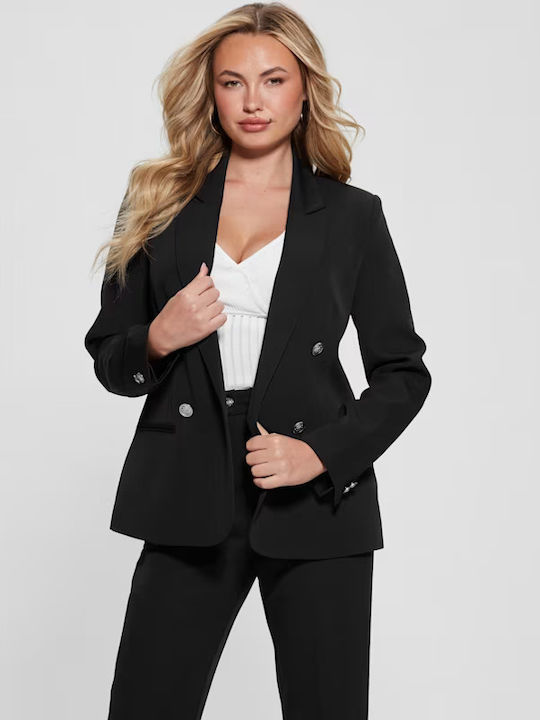 Guess Women's Double Breasted Blazer Black